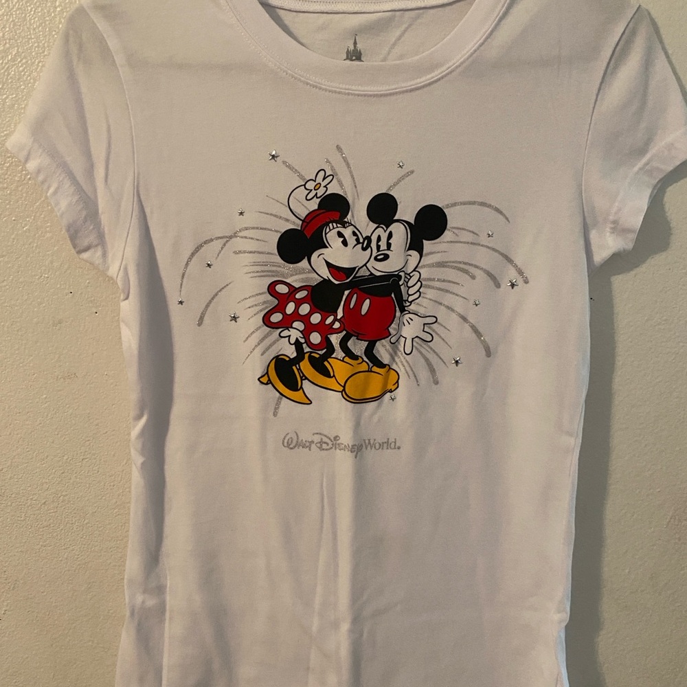 Disney White T-Shirt with Mickey and Minnie